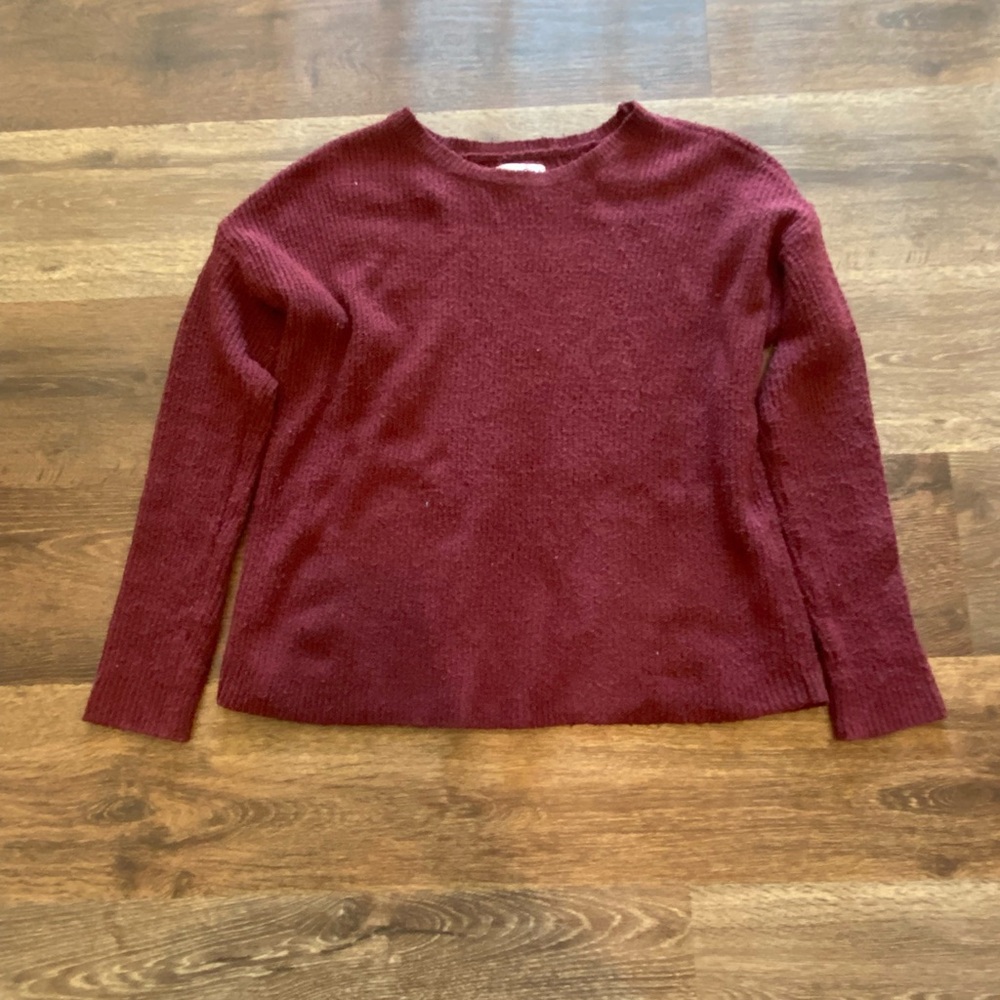 Arizona Jean Company Burgundy Crew Neck Sweater